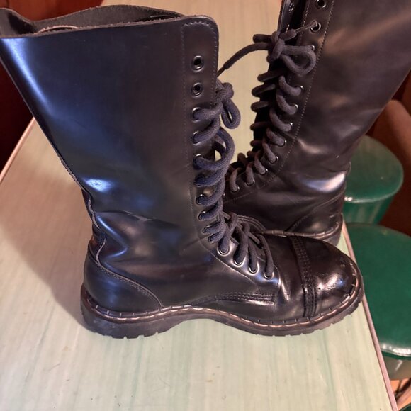 Mens Solovair Gripfast Black 14 Eye Steel Toe Capped Derby Boots UK 10 US 11 - Picture 9 of 14